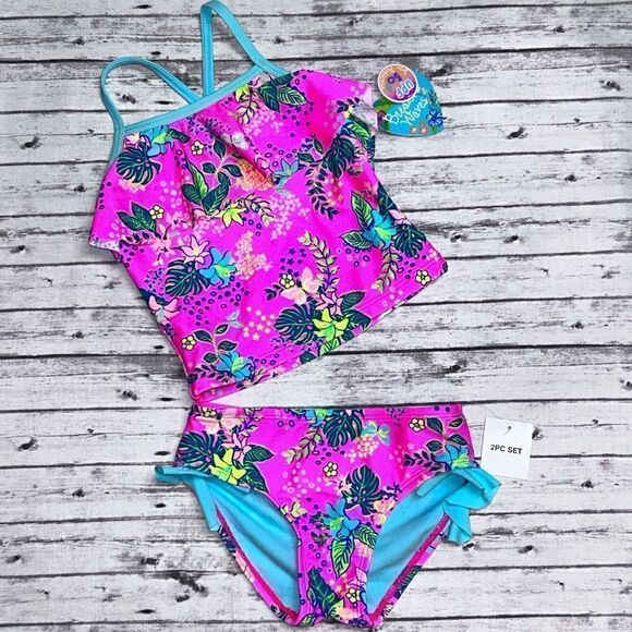 Breaking Waves Tropical 2 Piece Tankini Swimsuit - Picture 7 of 10